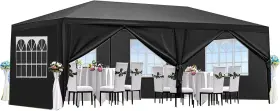 No 160326918011 Outdoor Event Gazebo With 6 Removable Sidewalls Wind-resistant Frame And Easy