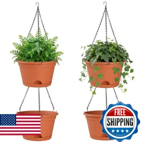 B0fkgyqq3p Nooulap 4-pack 10 Inch Hanging Planters With Chain And Drainage - Indoor/outdoor
