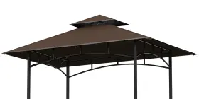 Oipunshle 754197877500 Grill Gazebo Replacement Canopy Top 5ftx8ft Double Tiered Brown