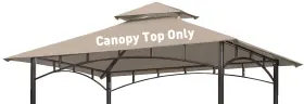 Ol-ht001 Olilawn Grill Gazebo Replacement Canopy Roof 5ft X 8ft Outdoor Khaki
