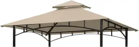 Ontheway 791809191333 5ft X 8ft Double Tiered Replacement Canopy Grill Bbq Gazebo Khaki