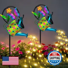 Ostritec B0f7pphtky Solar Watering Can With Lights Waterproof Lantern Butterfly Shepherd
