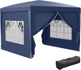 100110-067b Outsunny 3 X M Pop Up Gazebo Water And Uv Resistant Party Tent Blue