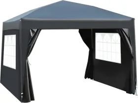 Uk100110-067bk0331 Outsunny 3 X M Garden Pop Up Gazebo Wedding Party Tent Marquee Black