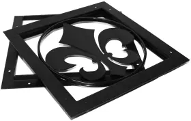 Ozco 56659 Building Products Ornamental Gate Accent - Fleur-de-lis Black