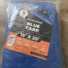 P-line Mt-1525 15ft X 25ft Multi Purpose Blue Poly Tarp 5 Mil Cover Tent Shelter Rv Camping