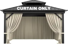 Pakunoda 762065800833 Gazebo Curtain Replacement 120 Inch W X 144 L Pack Of 4 Cream