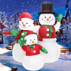 Pipimouse B0fcmh3xwf 5 Ft Christmas Inflatables Snowman Family Outdoor Decoration With Buil