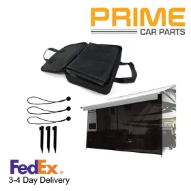 Lsot00943 Prime Auto Black Rv Awning Camper Sun Shade Screen Width 11ft-19ft - Mesh Sunshade Uv Block