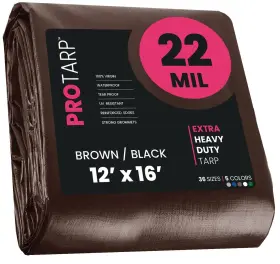Pt-202-12x16 Protarp Extreme Heavy Duty 22 Mil Tarp Cover Waterproof Uv Resistant Rip A