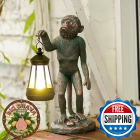 B0cccnh3hq Qeeman Monkey Statues Weather Proof Resin Chimpanzee For Garden Decor Lawn Yard