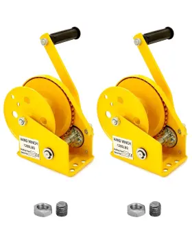 Qwork Wd15096 Manual Crank Winch 1200lbs Load Two Way Lock Gear For Boat T