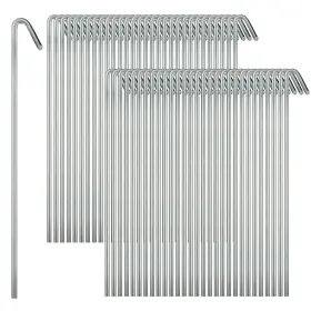 Rampro 815518024277 60 Pack Tent Stakes For Outdoor Camping Heavy Duty Metal Galvanized Rust-fre