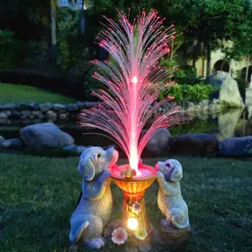 B0fcy6wgk8 Rctticuu Solar Dog Statues Garden Decor With Led Lights - Resin Figurines