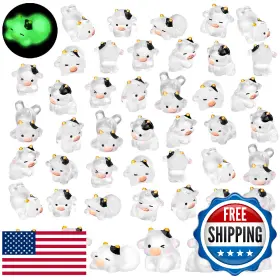 Roundfunny B0cz6zgz2g 48 Pcs Mini Cow Figurines Resin Miniature Cute Tiny Animals