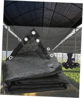Ruian-jiaxin 901220 90% Shade Cloth Heavy Duty Outdoor Mesh Tarp With Grommets Sun 10ft X 8ft Black