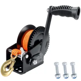 Kye2602 Rvsnail 1600lbs Heavy Duty Boat Trailer Winch With 19ft Strap 2-way Ratchet 4 1 Gea