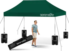Slgz15fg Serenelife Pop Up Canopy Tent 10x15 - Forest Green Open Box