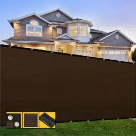 Ssp4x50-brown Shadespeare 4ft X 50ft Brown Fence Privacy Screen With Bindings And Grommets Heavy Duty For G