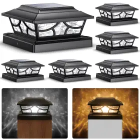 B0cs341fm3 Siedinlar Solar Post Lights Outdoor 4 Modes Deck Fence Cap Light For 4x4 5x