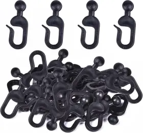 Slashome 722772844452 36 Pack Plastic Hooks For Mosquito Netting And Gazebo Curtains Black