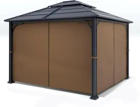 Curtain-71 Solumia Gazebo Universal Replacement Privacy Curtain 10 Inch X Outdoor Canopy Black