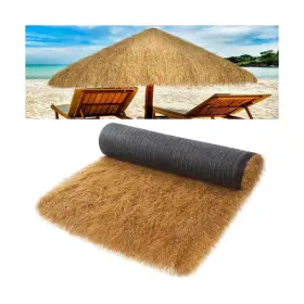 Sth-fzmctt-0.9mx600cm Sottorich Synthetic Thatch Roofing 35ftft X 156ftft Fireproof Tiki Bar Hut Grass... Fast Ship