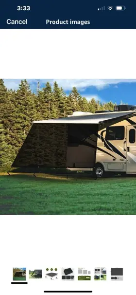 O676-spa22003 Stmgw Goplus 9ft X 7ft Rv Awning Side Shade Black Mesh Screen Sunshade With Complete Kits