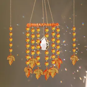 B0flcwdcrd Suncalla 3-pcs Thanksgiving Maple Leaf Suncatcher Set Autumn Crystal Decor