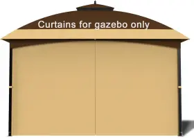Suncula 791974862540 4-piece 10 X 13 Ft 100% Polyester Gazebo Sidewall Curtain Set - Khaki