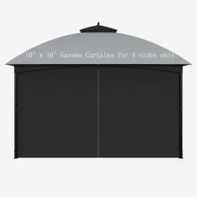 Sc1010pwg Suncula Replacement 10ftx10ft Gazebo Curtains 118 Inch W X 83 L Pack Of 4 Black