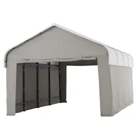 A110000600 Sunjoy 20 Ft. X 12 Rockland Carport With Fabric Enclosure