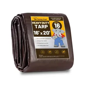 Tarp1620brsi-16mil Sunlitap 16 Mil Heavy Duty Waterproof Tarps 16x20 Ft Finished Size Premium Tar
