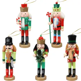 Hb-367 Sunnydaze Decor Nutcracker 5-piece Christmas Ornament Set - 5.25 In Red/green By