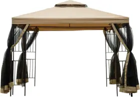 Sunnyglade 614591706472 Garden Gazebo 10ft X Patio Backyard Double Roof Vented Sand