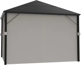 Sunshine Outdoor 723649438422 Replacement Gazebo Curtains 4 Panels With Zipper For 10ftx10ft Beige