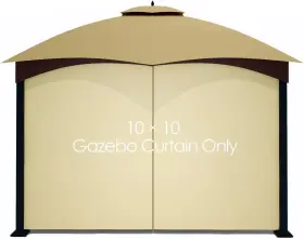 T-zyb-1010-beige Tanxianzhe Gazebo Replacement Privacy Curtain With Zipper Outdoor Universal 10x10 Beige