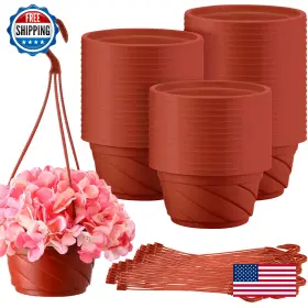 B0cf1sxhmp Tioncy 50 Pcs Plastic Hanging Planter Round Pot For Plants Containers