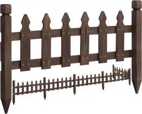 Topeakmart 800689588024 Wood Picket Garden Fence Edging Fencing Border Panels