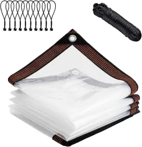 Totozakul 744110631258 Clear-waterproof-tarps-outdoor-4x6ft Poly Tarpaulin Tarps Transparent Anti-tear