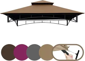 Tradesparker 770642600363 5x8 Bbq Grill Gazebo Replacement Canopy Top Khaki