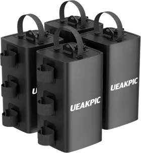 Ue-wb10l-4 Ueakpic Canopy Weights 88 Lbs Heavy Duty Set Of 4 Tent Water Leg Bags Black