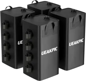 Ue-wb25l-4 Ueakpic Canopy Weights 220 Lbs Heavy Duty Set Of 4 Tent Water Leg Black