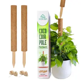 Unigreen Home & Garden Coco17 2pack 30ftft Premium Moss Pole Coir Totem Poles For Indoor Plants 18
