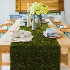 B0djvq313p Vaipi 71 Inch X 12 Dried Preserved Green Moss Table Runner Sheet Roll Floral Crafts