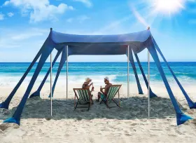 Vb-ss01 Vibemo Beach Tent Canopy Sun Shade With Upf50 Uv Protection 10x10ft Includ