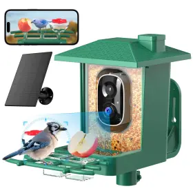 B0f1mtwvn3 Vimkim Smart Solar Bird Feeder With 2k Ai Camera Outdoor - Recognition Live Feed