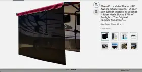Lsot00944 Vista Shade Shadepro - Rv Awning Screen 15 W X11 L For 16