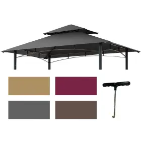 Warmally 743557207743 8x5 Gill Gazebo Bbq Canopy Replacement Top 5 X 8 Ft Gray