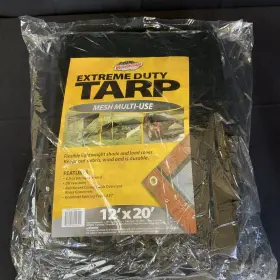 2742227 Weather Guard Tarps 5.8-oz. Extreme-duty Nylon Mesh Tarp Black 12ft. X 20ft